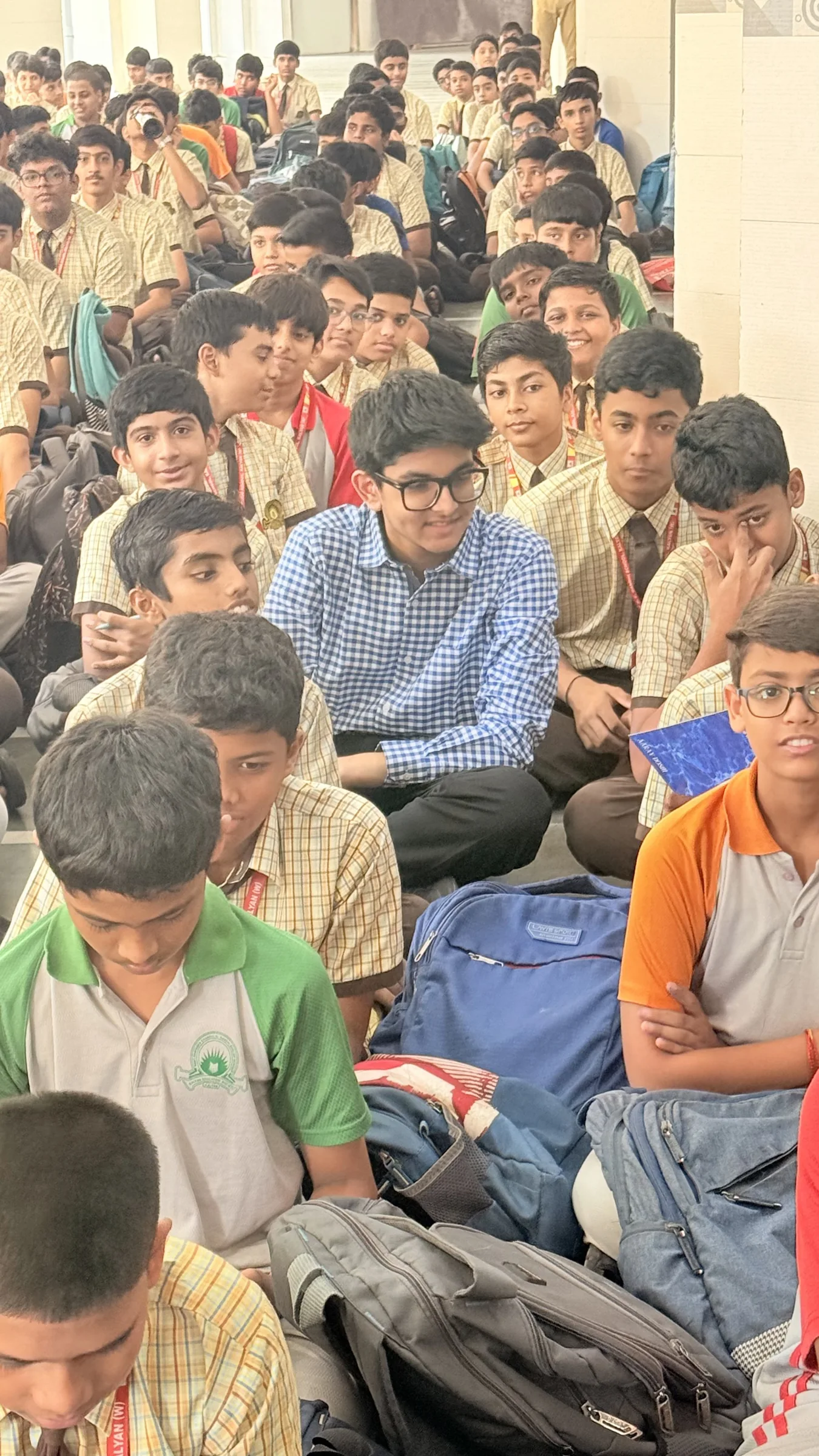 Students working with learning materials during a school session